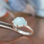 アクアマリン原石のシルバーリング シルバー925 一点もの
