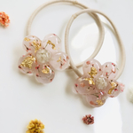 本物の花のヘアゴム　2個セット　ヘアゴム　キッズアクセサリー　子供用ゴム　かすみ草　レースフラワー　ピンク　春色　ぴんく　プレゼント　
