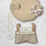 《完成品販売》くまみみ帽子＆サロペット＆お花bag3点セット ちびぬいサイズ