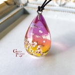 花雫【夕桜】　ネックレス/ペンダント　雲レジンアクセサリー