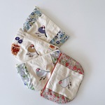 選べる文鳥さんの通帳ケース☆ファスナーポーチ☆コスメポーチにも☆ミシン刺繍