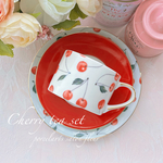 鮮やかなレッド＆チェリーのティーセット♡