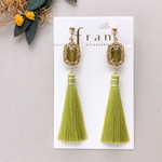 【春夏限定】アンティーク タッセル col. ライムグリーン【ピアス/イヤリング】フリンジ  黄緑 春