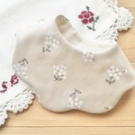 オーガニック💐beige  flower💐ふわふわやわらかスタイ♪