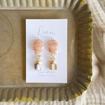 pink marble earring/pierce
