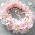 桜リース(23cm)＊SAKURAピンクのスプリング･ブルーム＊フラワーリース・スプリングリース