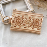 【インド刺繍リボン】ハンドメイド　カラナビ　ポーチ　ファスナー