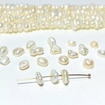 【淡水パール】ホワイト　ミニタンブル4～5mm 　10粒　ハンドメイド素材