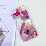 濃いピンク押し花スマホケース 全機種対応 ストラップホルダ一 iPhone13 iPhone12 iPhone13Pro iPhone14Pro iPhone14 iPhone14plus 