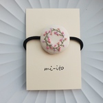 刺繍ヘアゴム🌷　no.1149    くるみボタン　💛送料無料💛　