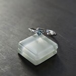 サンタマリアアクアマリン　ハートCZレーンリング　SILVER925　