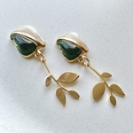 green×gold botanical 大ぶりピアス/イヤリング