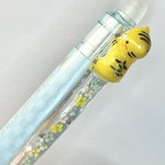 虎（トラ）押し花消せるボールペン黒インク0.5mm【水色軸】