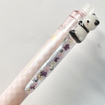 蓄光パンダ 押し花消せるボールペン黒インク0.5mm【ピンク軸】
