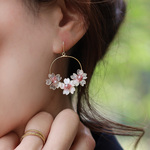 さくらのフープピアス/イヤリング/ノンホールピアス 