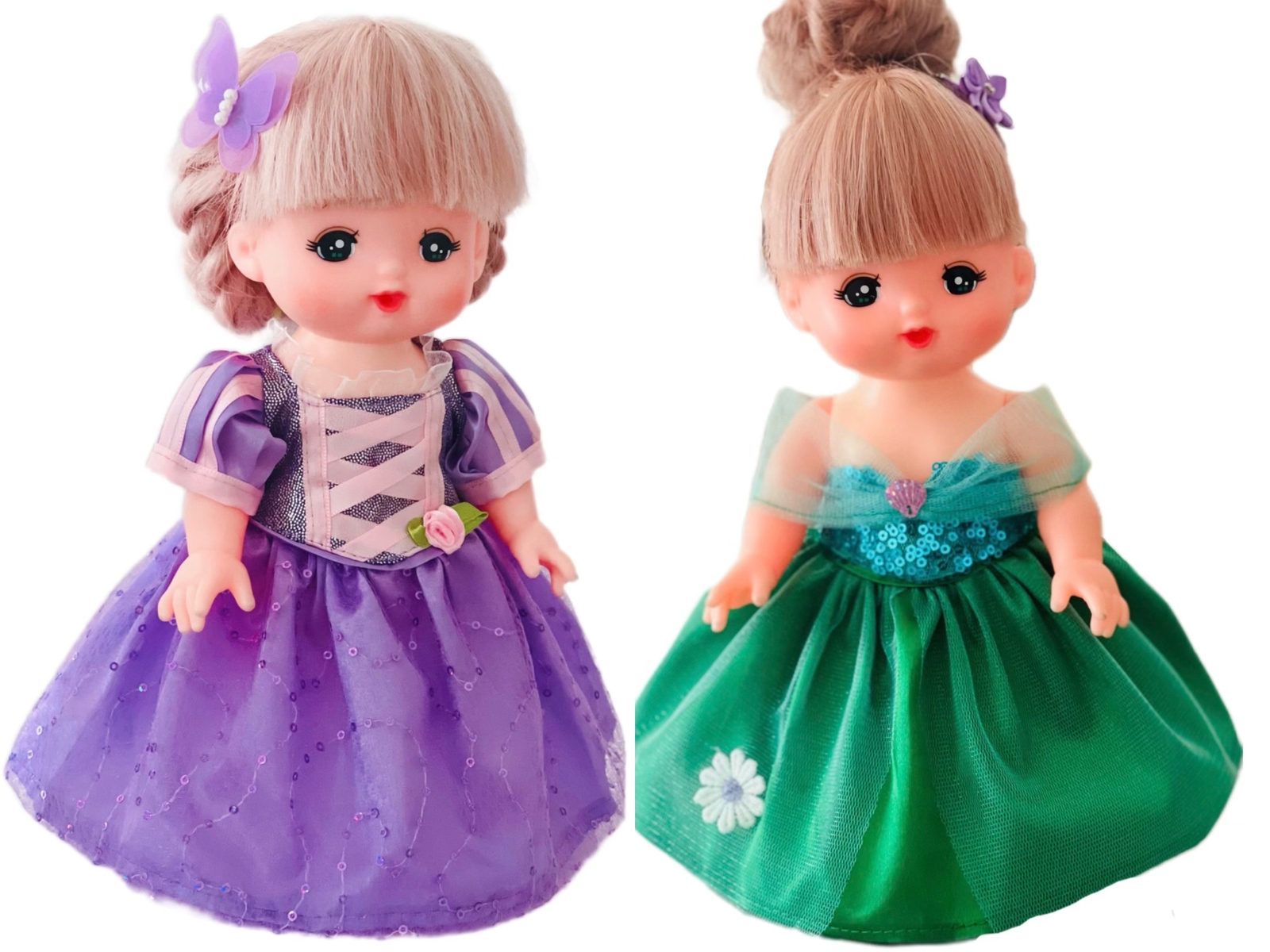エルサ ノースマウンテン ドレス メルちゃん ソランちゃん ハンドメイド メルちゃん服♥゛アナ雪エルサ風トレーンドレスの通販 by