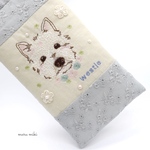 【ウェスティ】　刺繍 メガネケース　(ウエストハイランドホワイトテリア) 再販