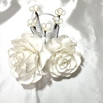 アメリカンフラワー　薔薇の髪飾り　　～ホワイト～　ディップアート