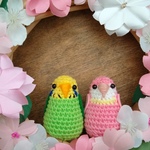 《nozomu-86様オーダー品》桜満開リース（セキセイインコ＆アキクサインコペア）