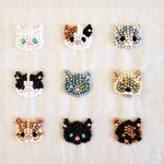 ねこちゃんビーズ刺繍の図案と作り方