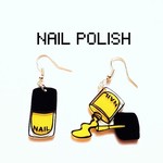 アシメNail Polishピアスorイヤリング#02(YELLOW)