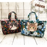 【arielbobo様】リトルサンダー　ジョーズ★ミニトートバッグ　コヤンイサムチョン　猫　ネコ　cat    handmade 黒猫　ハチワレ