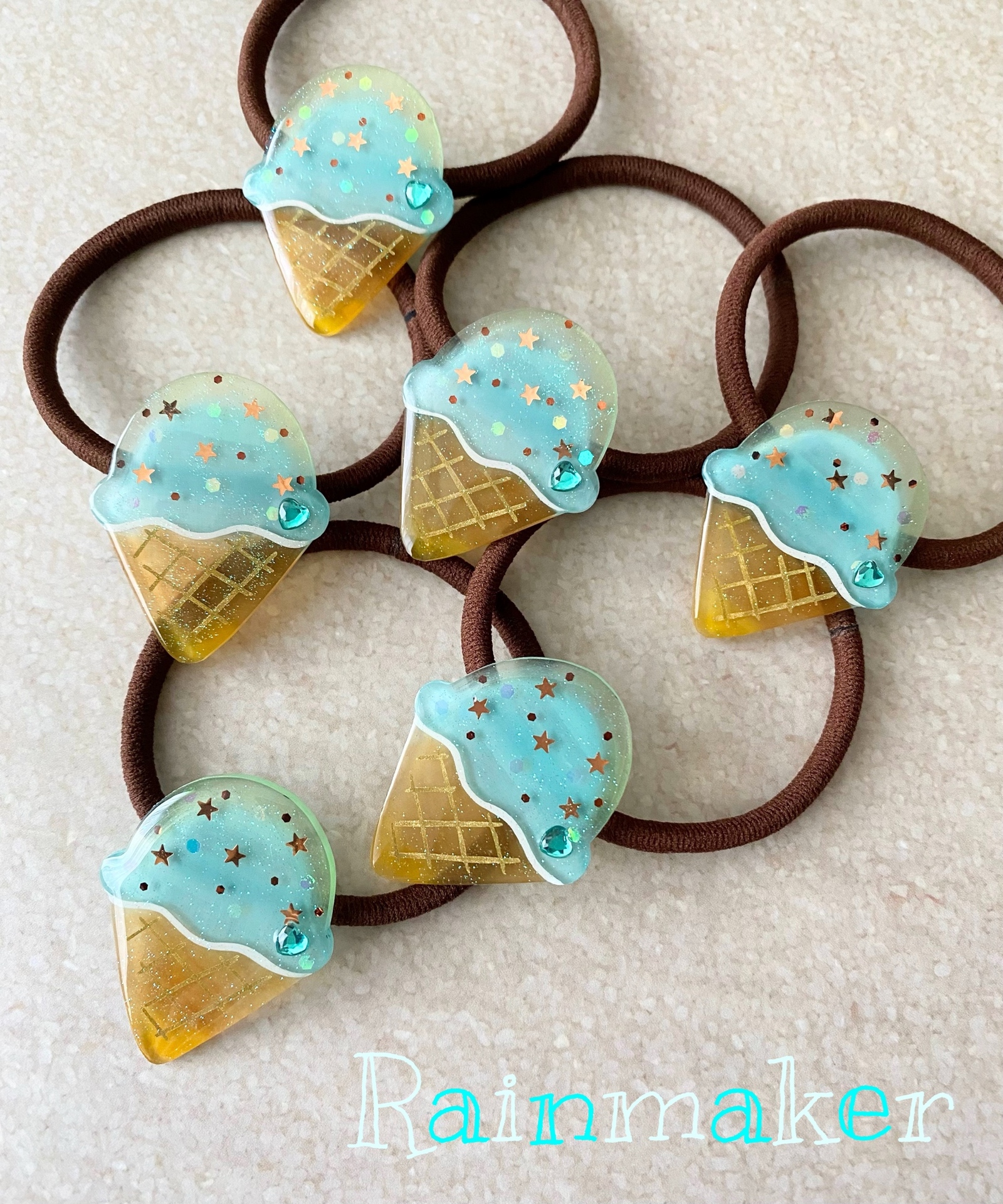 チョコミントの世界 チョコミントフラワーレジンヘアゴム チョコミントの世界 チョコミントフラワーレジンヘアゴム