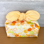 リボン　お弁当袋　保温　保冷　ランチバッグ　水彩 ちょうちょ イエロー