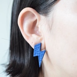 Thunder【レザーピアス】  “blue”