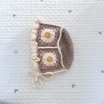 《flower bonnet》ぽこぽこお花のベビーボンネ-baby pink-