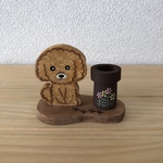  トールペイント  印鑑(シャチハタ)スタンド      プードル