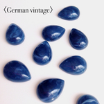  〈German vintage〉 ダークブルー マーブル ドロップ アクリルカボション (6個)