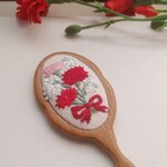 手刺繍手鏡「カーネーション」♦受注販売