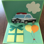 パトカー　ポップアップカード　ハンドメイド
