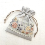 インド刺繍リボン＊巾着ポーチ