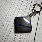 ウッドレジンキーホルダー　閃光（青）