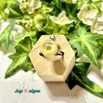 《紫外線で色が変わる》バブルローズ リング (ホワイト、イエロー)10号サイズ(9.5〜10.5)