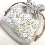 インド刺繍リボン＊巾着ポーチ