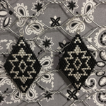 (再販)ネイティヴ柄 ピアス(BK&SV) L