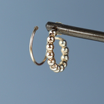 【14kgf 】W rings -つぶつぶ ミニ フープ ゴールド ビーズ 華奢 2連 ピアス