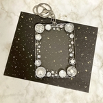 トレカケース　トレカキーホルダー　硬質ケース　花　フラワー　シルバー　