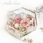 幸せを呼ぶ♡六角形BOX (ホワイト)                               結婚祝い  引越し祝い  敬老の日  誕生日  プリザーブドフラワー  手元供養
