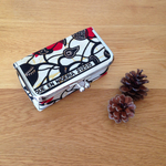 【再×3】＜Sweet African＞アフリカ生地のバニティがま口ポーチ・蝶