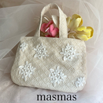 ❤️ナチュラルレース❤️可愛いお花レース重なる❤️バッグインバッグ❤️トートバッグ❤️ポケット付き　旅行　お買い物