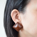 Airas~square~【レザーピアス】 “brown”