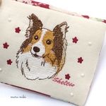 【シェルティ①刺繍ティッシュケース】 再販