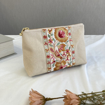 インド刺繍リボンのメイクポーチ