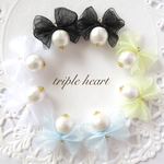 ♡チュチュリボンコットンパールピアス♡