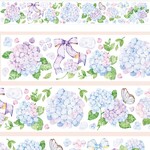 水彩美しいアジサイ　紫陽花♡PETマスキングテープ 　B