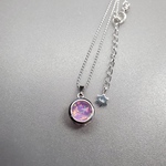 星の欠片カットクォーツネオンネックレスベゼル(ネオンオパールパープル赤斑)8×8mm